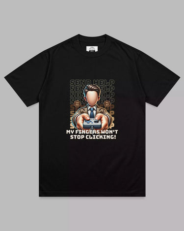Send Help: Gaming Addiction Black Unisex Gamer Tee